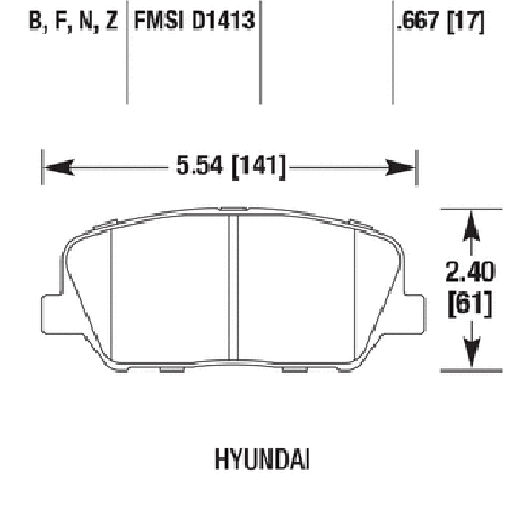 Hawk HPS Front Brake Pads | 2009-2015 Hyundai Genesis Coupe 2.0T (HB661F.667)