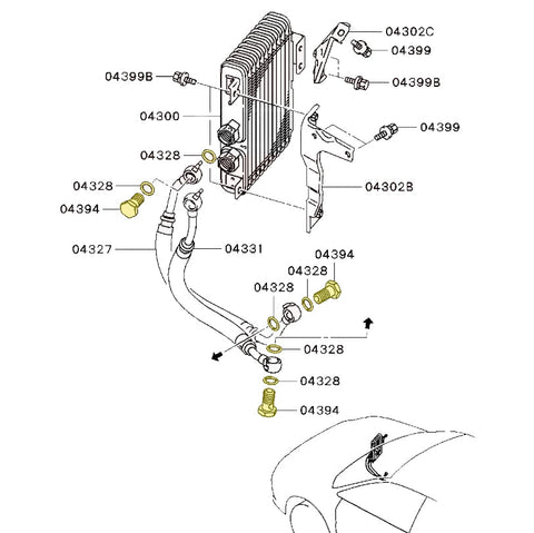 Mitsubishi OEM Engine Oil Cooler Line Banjo Bolt Set | 2001-2015 Mitsubishi Evo 7/8/9/X (MAP-MIT-1225A006-MR464563)