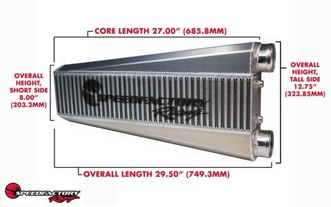 SpeedFactory Racing 1000HP K-Series Vertical Flow Intercooler Same Side Inlet/Outlet | 2002-2006 Acura RSX Type-S, 2004-2014 Acura TSX, and 2006-2015 Honda Civic Si (SF-06-098)