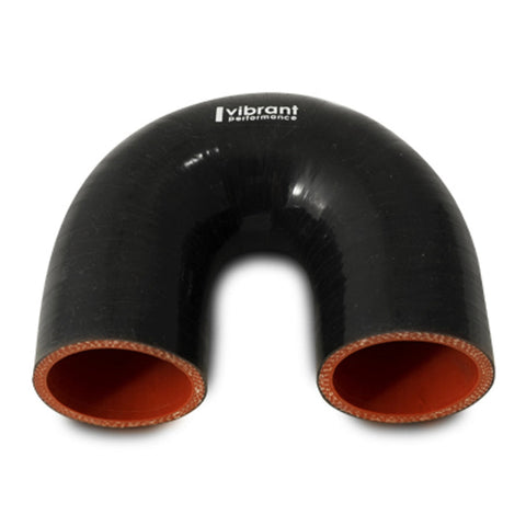 Vibrant 4 Ply Reinforced Silicone Elbow Connector - 1in ID x 5.875in Leg 180 Deg Elbow - Black (19655)