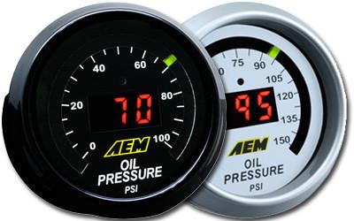AEM Digital Oil Pressure Gauges 0-150 PSI (30-4407)