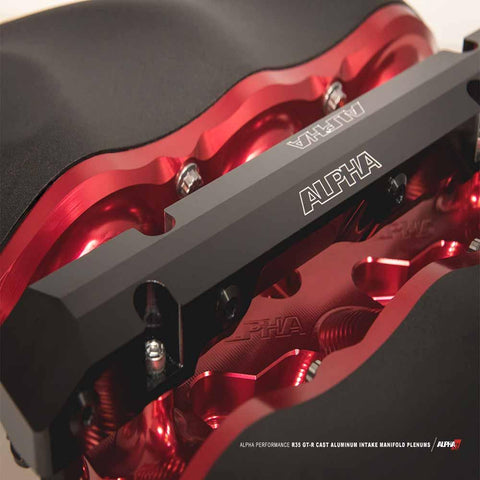 ALPHA Performance Cast Plenum/Billet Intake Manifold with Secondary Fuel Rail | 2009-2020 Nissan GT-R (ALP.07.08.0101-6)