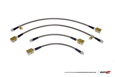 ALPHA Performance Short Route Style Stainless Steel Brake Lines  | 2009-2021 Nissan GT-R (ALP.07.01.0001-2)