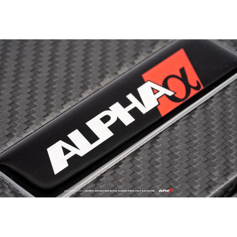 AMS Red Alpha Carbon Fiber Intake Lids | 16-23 Infiniti Q50 3.0T / 17-21 Q60 3.0T (ALP.28.06.0004-1)