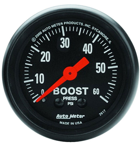 Autometer Z Series 52mm 0-60 PSI Mechanical Boost Gauge (2617)
