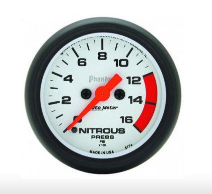 Autometer Phantom Series 2-1/16'' Nitrous Pressure 0-1600 PSI Gauge (5774)