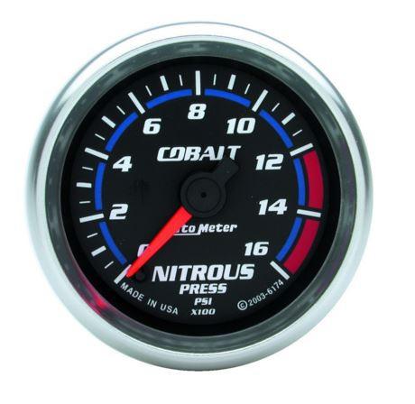 Autometer Cobalt Series Nitrous Pressure 2-1/16'' Gauge 0-1600 PSI (6174)
