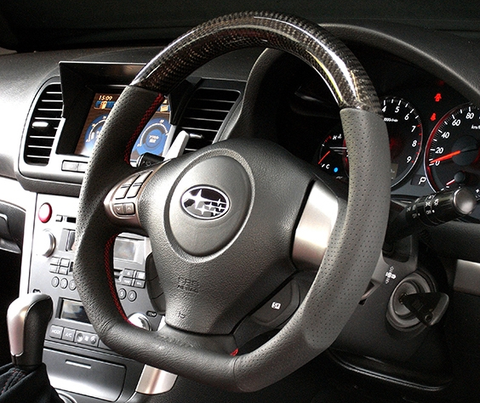 DAMD D-Shaped Black Carbon Steering Wheel | Multiple Subaru Fitments (SS358-DL-KCK)