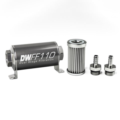 Deatschwerks Universal 100 Micron 110mm Fuel Filter Kit (8-03-110-100K-10/-38/-516/-6/-8)