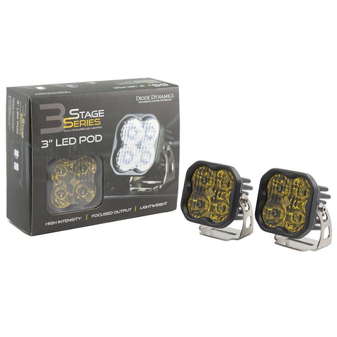 Diode Dynamics SS3 3" Standard Yellow LED Pods - Pair