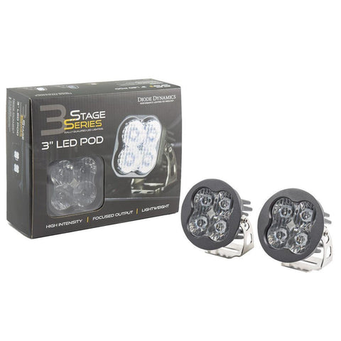Diode Dynamics SS3 3" Round White LED Pods - Pair