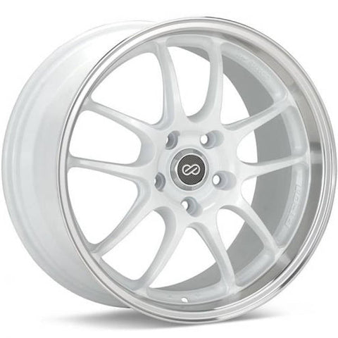 Enkei PF01 5x114.3 17" Wheels in White with a Machined Lip