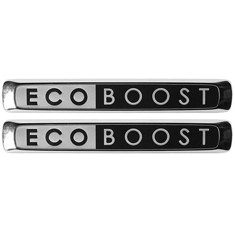 Ford Performance Black/Chrome Stick-On EcoBoost Emblems 5-11/16" x 13/16" (M-1447-EBBLKLG)