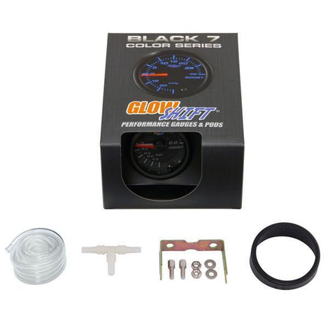 GlowShift Black 7 Color BAR Boost/Vacuum Gauge (GS-C701-Bar)
