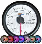 GlowShift White 7 Color 35 PSI Boost Gauge - Modern Automotive Performance
