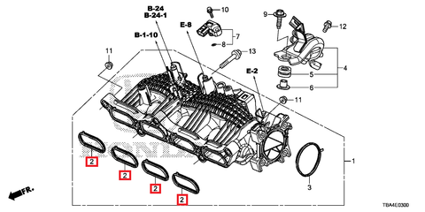 Honda OEM Intake Manifold Gasket | 2016-2021 Honda Civic 1.5T/Si (17105-5AA-004)