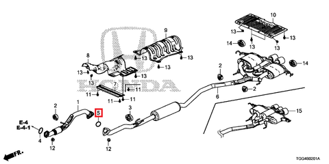 Honda OEM Mid Pipe Gasket | Multiple Honda Fitments (18303-T2B-A01)