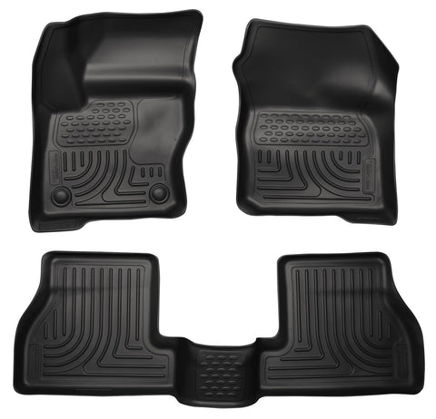 2012 Ford Focus (4DR/5DR) WeatherBeater Combo Black Floor Liners by Husky Liners (98771) - Modern Automotive Performance
