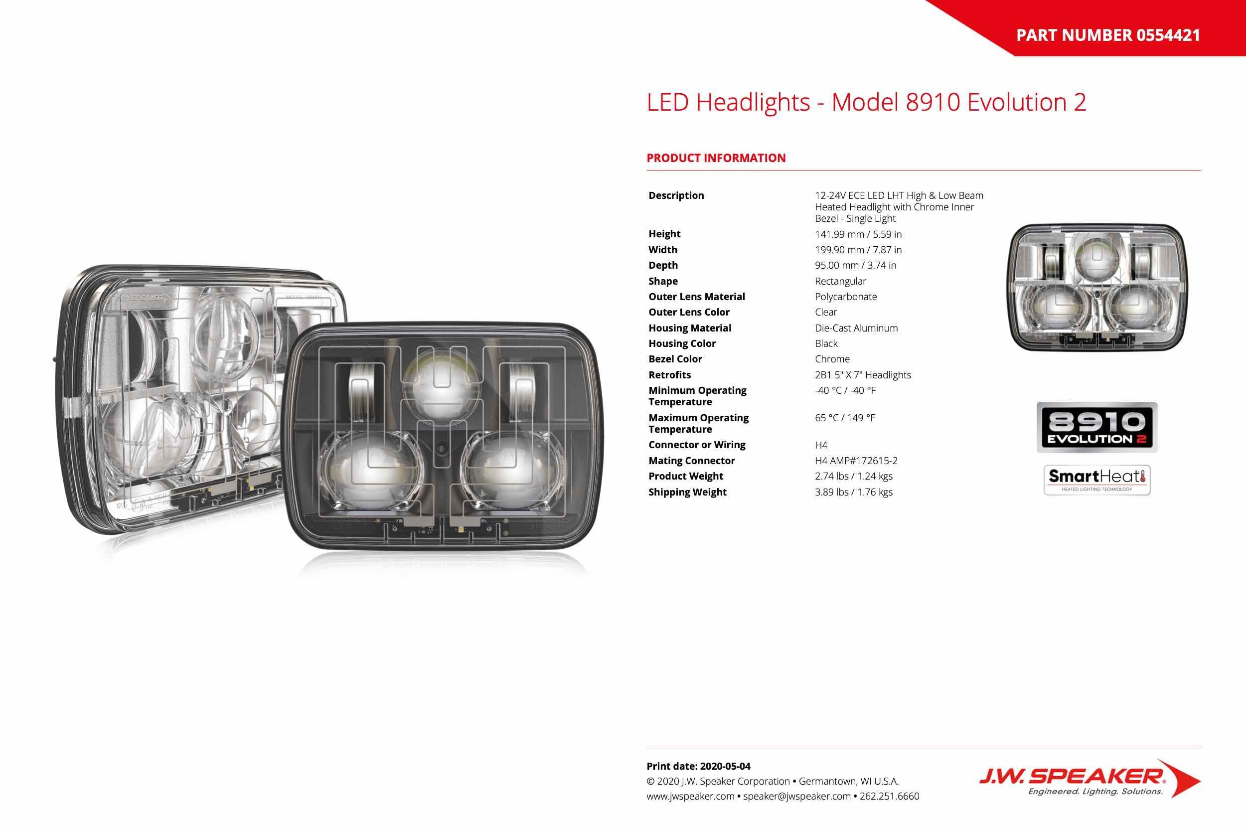 JW Speaker: 8910 DOT/ECE RHT Heated - Black (554481) – MAPerformance