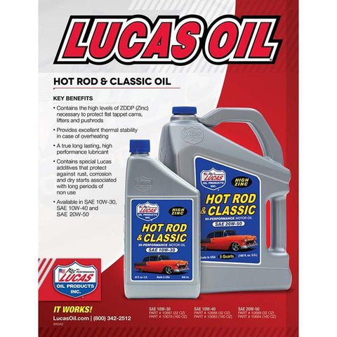 Lucas Oil Hot Rod & Classic Car SAE 10W-40 Motor Oil