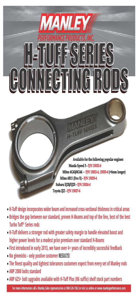 Manley H-Tuff Series Connecting Rods | Mazda L3-VDT Engines (15032-4)