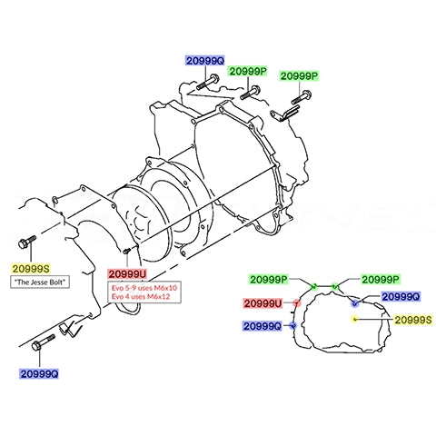 STM OEM Transmission to Engine Bolt Kit | 1996-2006 Mitsubishi Evo 4-9 (STMKIT-TEBK-EVO59)