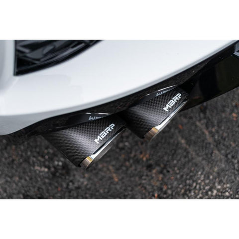 MBRP Pro T304 Stainless Steel Cat-back Quad Tip Exhaust System | 2020-2021 Chevrolet Corvette C8 (S70403CF)