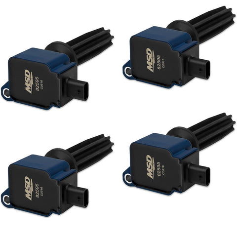 MSD Ignition Coil 4-Pack | 2015-2021 Ford Mustang Ecoboost, 2013-2018 Ford Focus ST, and 2016-2018 Ford Focus RS (82594)