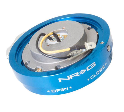 NRG Steering Wheel Thin Quick Release Blue - Modern Automotive Performance
