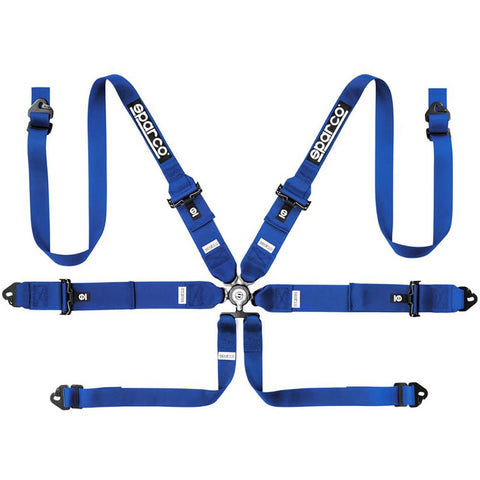 Sparco 6-Point Hans 3"/2" Steel Competition Harness (04818RH1NR/AZ/RS)