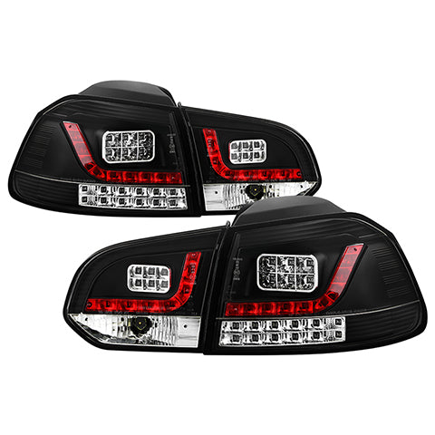 Spyder Black LED Tail Lights | 2010-2014 Volkswagen Golf/GTI (5008176)
