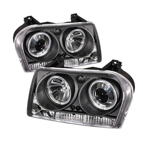 Spyder Auto Chrysler 300 05-08 Projector Headlights - LED Halo - LED ( Replaceable LEDs ) - Black - High H1 (Included) - Low 9006 (Not Included) - Modern Automotive Performance
