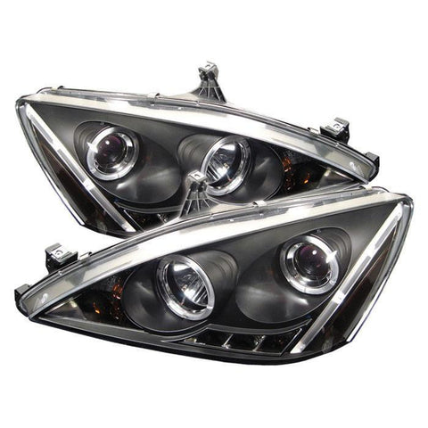 Spyder Auto Honda Accord 03-07 Projector Headlights - LED Halo - Amber Reflector - LED ( Replaceable LEDs ) - High H1 (Included) - Low H1 (Included) - Black - Modern Automotive Performance
