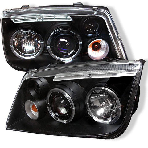 Spyder Auto Volkswagen Jetta 99-05 Projector Headlights - LED Halo - Black - High H1 (Included) - Low H1 (Included) - Modern Automotive Performance
