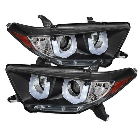 Spyder Auto Toyota Highlander 11-13 Projector Headlights - 3D DRL - Black - High H1 (Included) - Low H7 (Included) - Modern Automotive Performance
