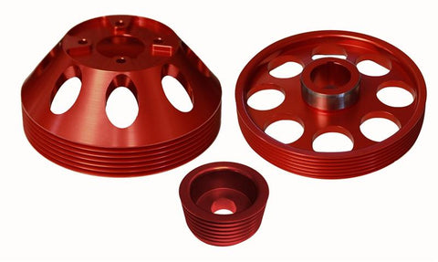 Lightweight Water Pump, Crank and Alternator Pulley Combo (Red): Hyundai Genesis Coupe 3.8 2010+ by Torque Solution - Modern Automotive Performance
