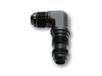 '-8AN Bulkhead Adapter 90 Degree Elbow Fitting Anodized Black Only by Vibrant Performance - Modern Automotive Performance
