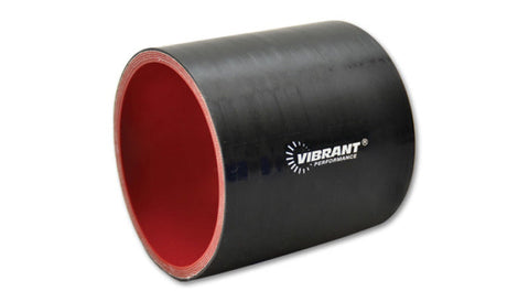 Vibrant 4 Ply Reinforced Silicone Straight Hose Coupling - 1.5in I.D. x 3in long - Black (2702)