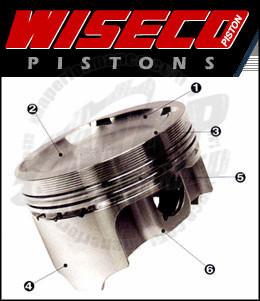 Wiseco Forged Pistons (6 Bolt DSM) K559M / 8.3:1 Comp Ratio - Modern Automotive Performance
