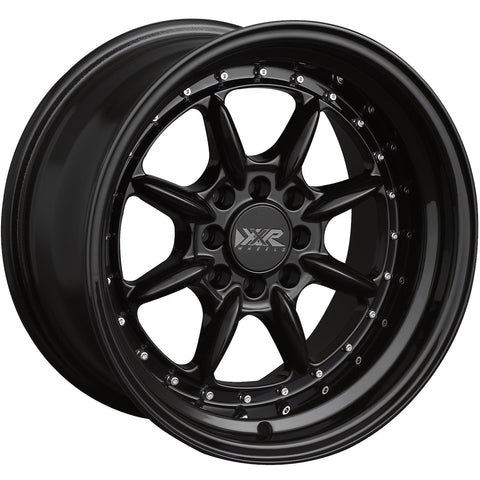 XXR Model 2.5 4x100/4x114.3 16" Wheels in Black with Chrome Rivets