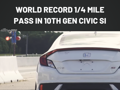 World Record 1/4 mile pass in our 10th Gen Civic Si 1.5T 10.80 @131.56.