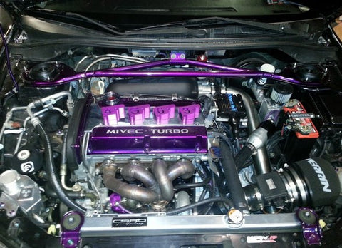 Explore Ryan's 600+WHP 2006 Mitsubishi Lancer Evolution IX Engine Bay!
