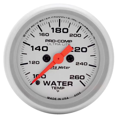 Autometer 2-1/16" 100-260 °F Water Temperature Gauge ULTRA-LITE | Universal (4355)