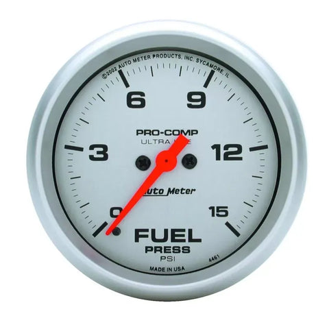 Autometer 2-5/8" 0-15 PSI Fuel Pressure Gauge ULTRA-LITE | Universal (4461)