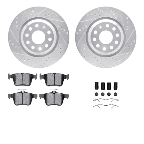 R1 Concepts Front & Rear Drilled & Slotted Carbon Coated Rotor Set w/Optimum Pads | 2015-2019 VW Golf R (WBUH2-74160)