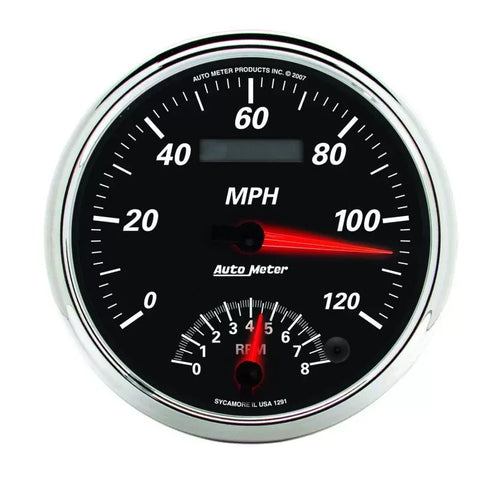 Autometer 5" 8K RPM/120 MPH Tachometer/Speedometer Gauge DESIGNER Black II | Universal (1291)