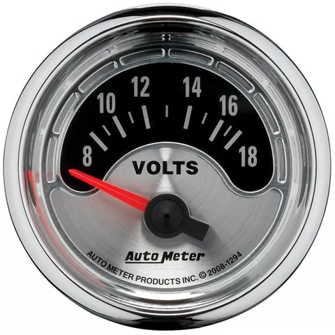Autometer 2-1/16" 8-18V Voltmeter Gauge American Muscle | Universal (1294)