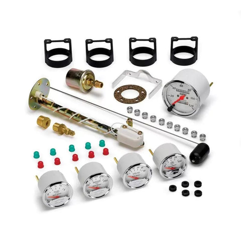 Autometer 3-1/8" & 2-1/16" Mechanical Speedometer 5-Piece Gauge Kit CHEVROLET HERITAGE BOWTIE | Universal (1300-00408)