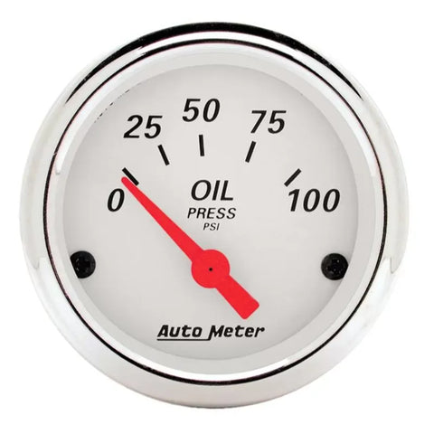 Autometer 2-1/16" 0-100 PSI Oil Pressure Gauge Arctic White | Universal (1327)