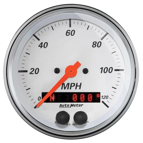 Autometer 3-3/8" 0-120 MPH Speedometer Gauge Arctic White | Universal (1349)
